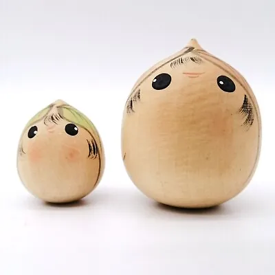 5cm&3.5cm Japanese Creative KOKESHI Doll Vintage DONGURI Acorn Pair KOA948 • $25