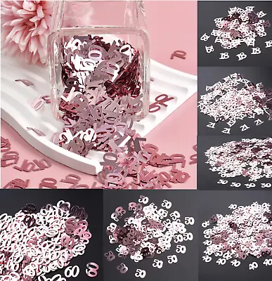 ROSE GOLD NUMBER Confetti Birthday Party Table Decorations Sprinkles Scatter LGT • £2.99