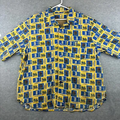 UCLA Bruins Button Up Shirt 2XL Bear Blue Yellow • $34.99