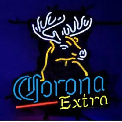 Neon Light Sign Corona Extra Deer Decor Bar Wall Lamp Artwork • $194.99