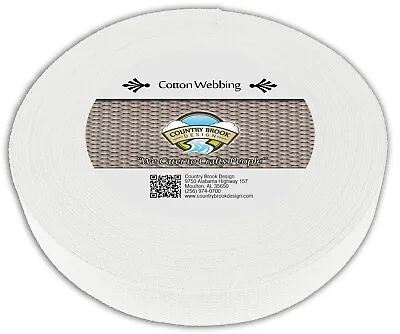 Country Brook Design® 1 1/2 Inch White Heavy Cotton Webbing 10 Yards • $22.97