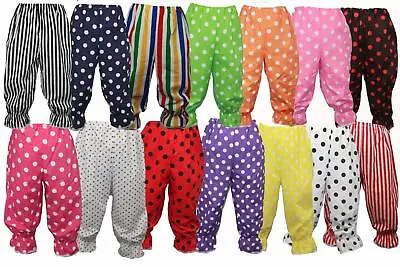 Adults Polka Dot Frilly Rag Doll Clown Pants Circus Big Top Fancy Dress • £15.95