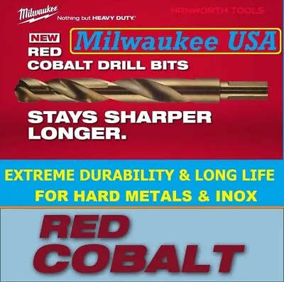 £5.74 • Buy Milwaukee Drill Bits For Metal HSS G RED COBALT Stainless Steel Jobber Drill Set