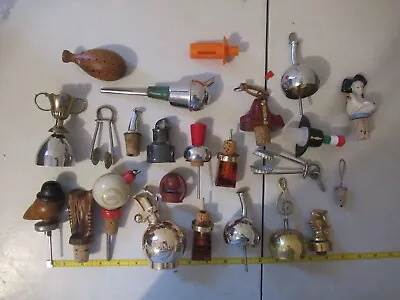 Vintage Lot Of 20+ Bottle Stoppers/toppers/pourers Vintage & More • $24.99
