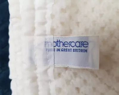 Mothercare White Vintage Pram Blanket Cellular 65x90cm Made In Great Britain • £26