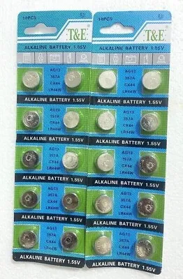 20 X Ag13 Lr44w357acx44 Quality Alkaline Button /coin Cells Batteries • £3.39