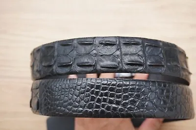 Black Genuine Alligator CROCODILE Hornback Belt Skin Leather Men's - W 1.5  #S8 • $74