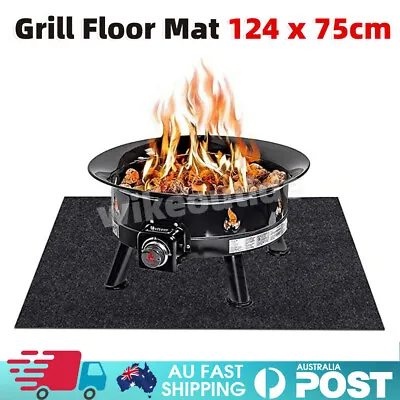 Outdoor BBQ Fire Retardant Mat Fireproof Heat Resistant Rug  Floor Deck Kitchen • $16.99