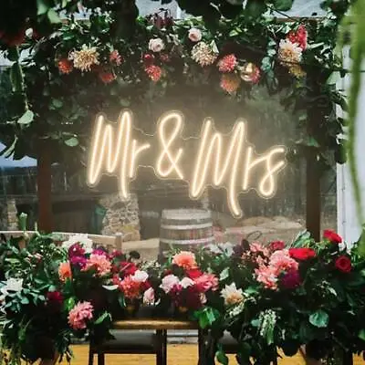 $59.89 • Buy Mr & Mrs Custom Neon Sign LED Acrylic Neon Light Wedding Gifts Wedding Decor