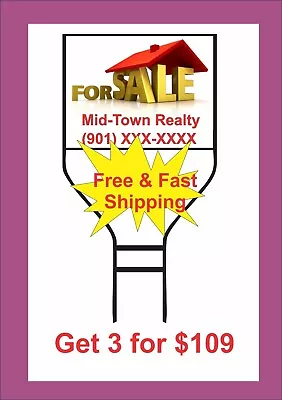 3-Pack 24  X 18  Round (Banjo) Metal Frame For Real Estate Signs - Free Shipping • $129