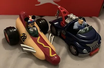 Disney Store Mickey Mouse Hot Dog Roadster Pull Back N Go Racer Car & Tow Truck • £11.99