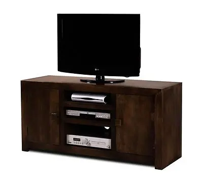 £376.19 • Buy Dakota Dark Solid Mango Media/tv Unit Cupboards/shelves - Solid Indian Wood New