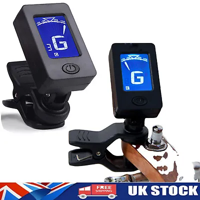 Guitar Tuner Accurate Chromatic Acoustic/Electric Guitar Bass Ukulele Clip On • £4.99