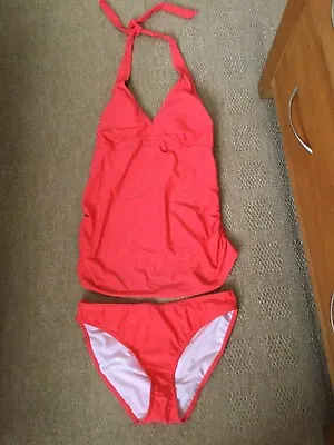 Blooming Marvellous Maternity New Coral/Orange Tankini/Bikini Set. Size 8 • £13