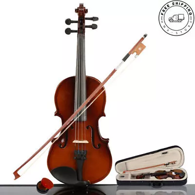 NEW High Quality 1/4 Acoustic Violin+Case+Bow+RosinNatural Color US Shipping • $55.27