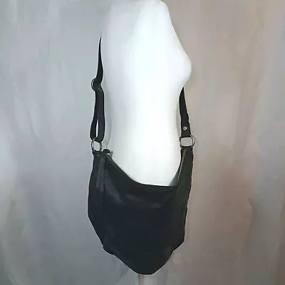 Lucky Brand Leather Saddle Bag Purse Slouchy Boho Pebbled Cross Body Shoulder  • $54.95