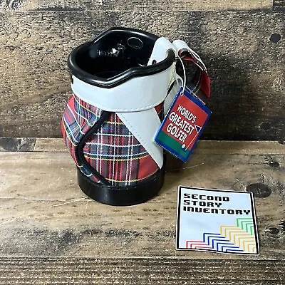 Golf Bag Plastic Pen Pencil Holder Office Desk Caddy Accessories Man Cave Plaid • $14.99