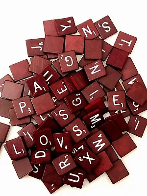Scrabble Deluxe Turntable Red Maroon Tiles White Letters Game Replacements UPick • $0.99