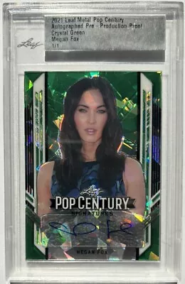 2021 LEAF METAL POP CENTURY CLEAR Crystal Green AUTOGRAPH MEGAN FOX AUTO 1/1 • $125