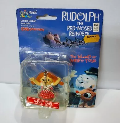 NOS Rudolph & The Island Of Misfit Toys MISFIT DOLL Girl Keychain Sealed 1999 • $18