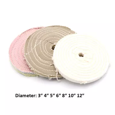 Spiral Stitched Cotton Cloth Buffing Polishing Mop Bench Grinder Buffing Wheel • $17.39