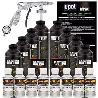 U-POL Raptor Tintable Bright Silver Spray-On Truck Bed Liner Spray Gun 8 Liters • $419.99