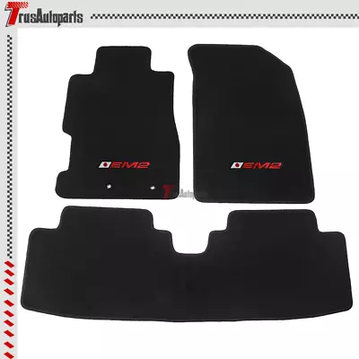 For 01-05 Civic & 02-05  Civic Si Black Floor Mat Front Rear Carpet W/ Red EM • $57.99