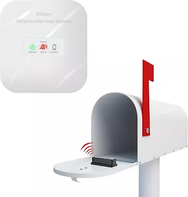 Mailbox Alarm Briidea 500ft Wireless Mailbox Alert With LED Light Flashing • $60.89
