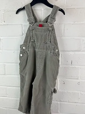 Baby H&M  Overalls Corduroy Cord Grey Tan Denim Dungarees 6-9 Months Clothes #LH • £4.50