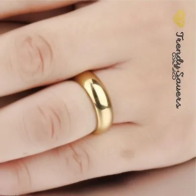 Quality 18K Gold Plated Stainless Steel Wedding/Engagement Rings  Sizes 5-13  • £2.99