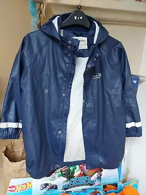 Muddy Puddles Waterproof Rainy Day Jacket Coat Navy Blue Age 9 - 10 • £18