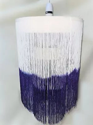 2 Tier White & Purple 2 Tone String Style 30cm Ceiling Pendant Light Shade • £10.78