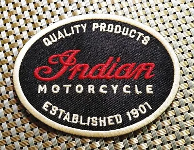 Indian Motorcycle 1901 Oval Embroidered Patch Iron-On Sew-On US Ship Biker  • $4.75