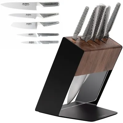 100% Genuine! GLOBAL Katana 6 Piece Knife Block Set Walnut! RRP $849.00! • $439