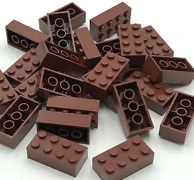$8.99 • Buy Lego 25 New Reddish Brown Bricks 2 X 4 Building Blocks Pieces