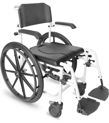 Mobility Toilet Wheeled Shower Commode Chair Padded Shower Seat With Wheels Aid • £298