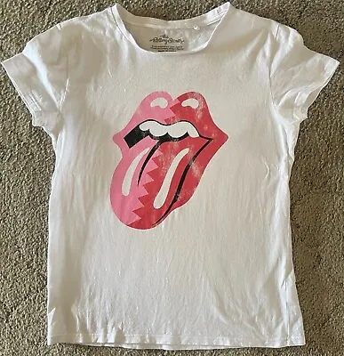 The Rolling Stones  Lips Logo Pre-loved T-Shirt Official Merch Size = 10 Ladies • $10