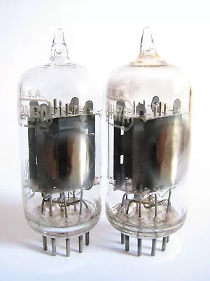 2 Matched RCA Clear-Top 12AU7A ECC82 Tubes - Hickok TV7 Tests @ 96/93 96/95 • $35.95