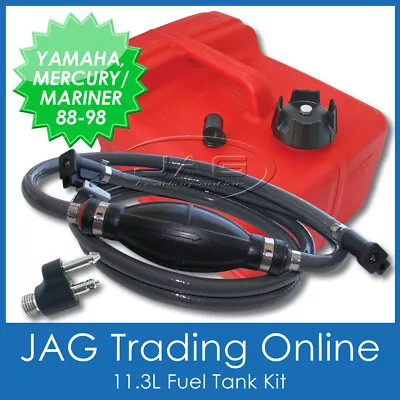 Outboard Fuel Tank Kit - Yamaha/mercury Fuel Line & Fitting & 11.3 Litre Tank • $99.95