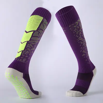 $9.05 • Buy US Men Sport Football Soccer Long Socks Solid Knee High Bottom Non-slip Socks