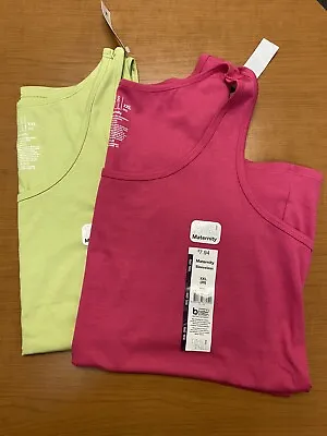 NEW Time & Tru Maternity Tank Tops (Lot Of 2) Green And Pink Size XXL (20) • $4.75