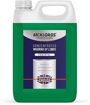 McKLords Concentrated Washing Up Liquid Green 5 L (Pack Of 1)  • £15.58