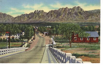 $3.50 • Buy Vintage Postcard NM Las Cruces Organ Mountain Viaduct Linen -858