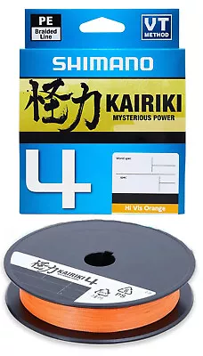 $19.99 • Buy Shimano 2020 Kairiki X4 150m Orange Braid Fishing Line - Choose Lb BRAND NEW @ E