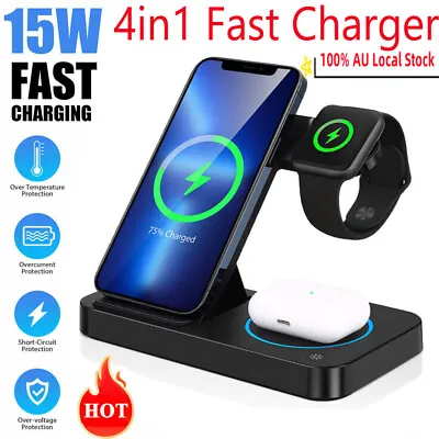$30.99 • Buy Foldable 4 In 1 Wireless Charger Fast Charging Station For Samsung IPhone