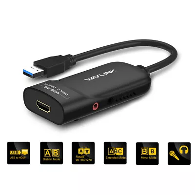 USB 3.0 To HDMI Universal Video Adapter Up To 6 Monitor Displays For Windows/Mac • $59.98