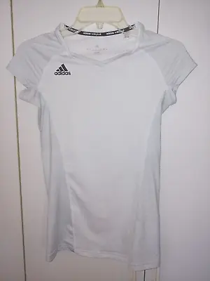 Adidas Volleyball Climalite Ladies Ss V-neck Pullover Top-xs-worn Twice-nice • $8.99