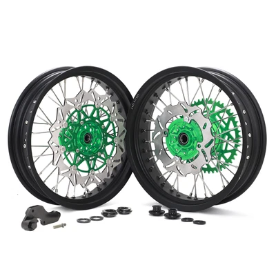 $696.21 • Buy KX250 Super Moto 17  Wheel Rotors Sprocket Set For Kawasaki KX250F KX450F 06-18