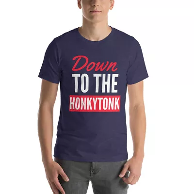 Down To The Honkytonk Mens T Shirt Navy Blue Country Music Jake Owen • $22