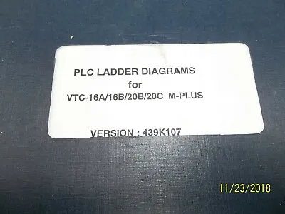 Mazak PLC LADDER DIAGRAMS MANUAL VTC-16A/16B/20B/20C M-PLUS  (MS-455) • $49.95